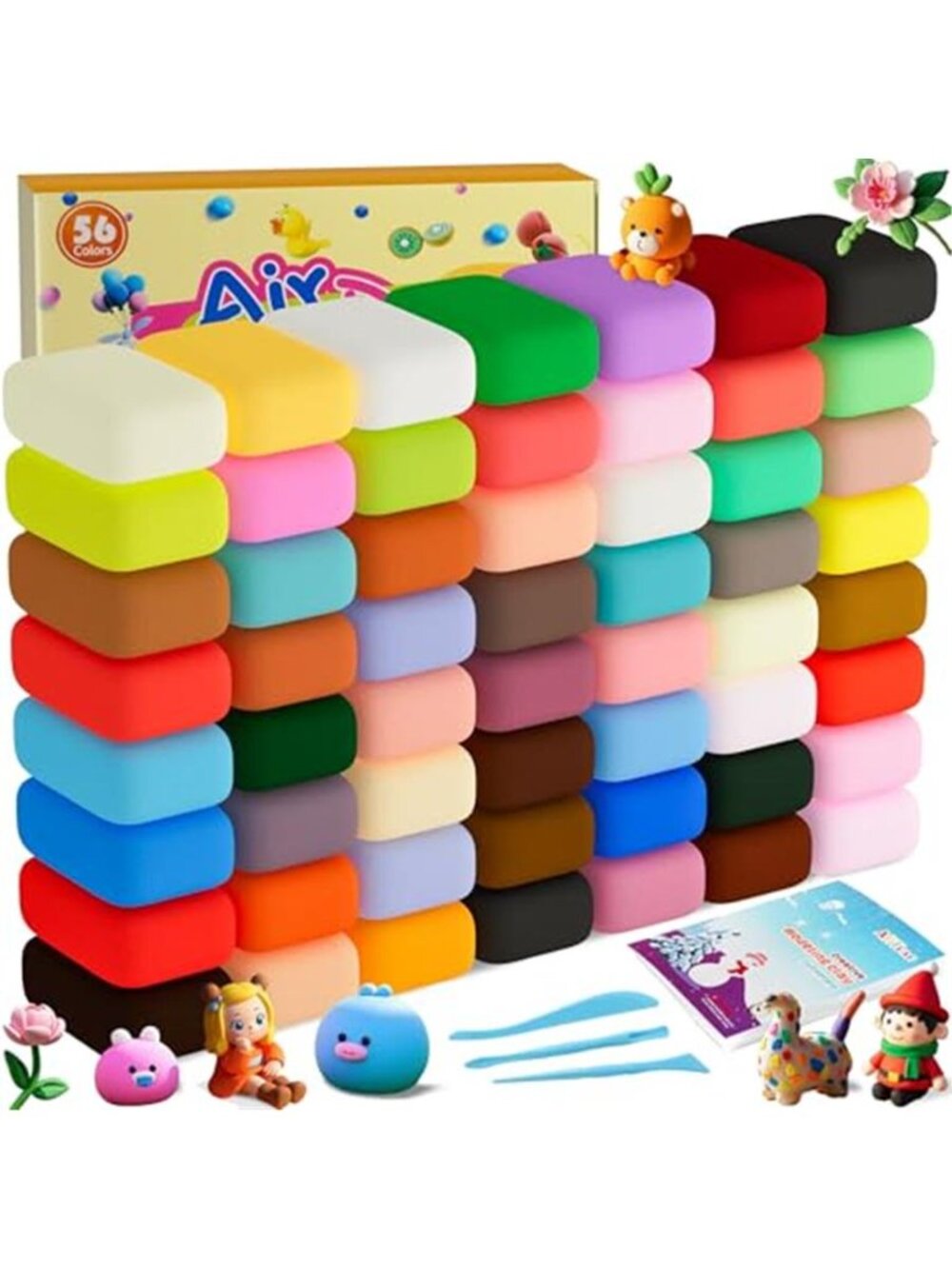 New Air Dry Clay Kit,56 Colors Modeling Magic Clay for Kids,DIY Classroom